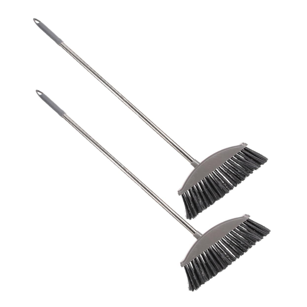 STOBAZA 2pcs Stainless Steel Broom Long Dustpan and Brush Household Cleaning Supply Deck Scrub Brush Hard Broom Sweeper Broom Floor Sweeper Sweeping Broom Indoor Broom Dark Grey Plastic