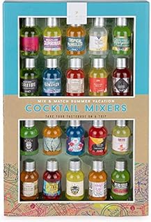 Thoughtfully Cocktails, Mix and Match Cocktail Mixer Mini Sampler, Flavours Include Appletini, Blue Hawaiian, Margarita and More, Pack of 20 (Contains NO Alcohol)