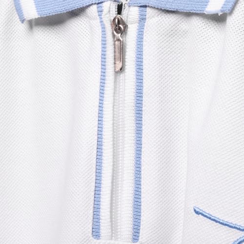 Image of TotzTouch Boys Premium Polo Collar Tshirt Combo with Zipper Closure Color White & Black Age 6 Years to 15 Years