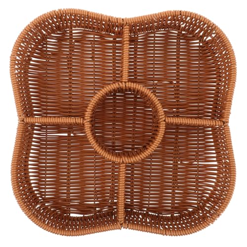 SOLUSTRE Woven Basket Kitchen Utensil Food Presentation Rustic Decorative Box Home Decor Storage Box Multifunctional