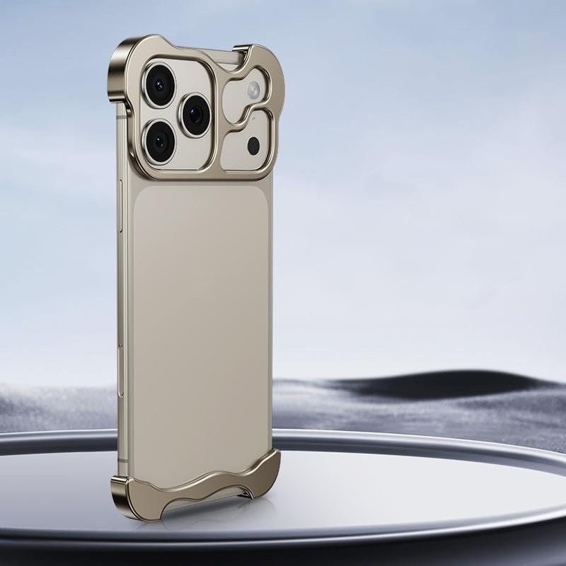 for iPhone 17 Case - Ultra-Thin Naked Feel Titanium Gray Aluminum Alloy Metal Bumper | Slim Armor Frameless Minimalist Design | Protective Phone Cover