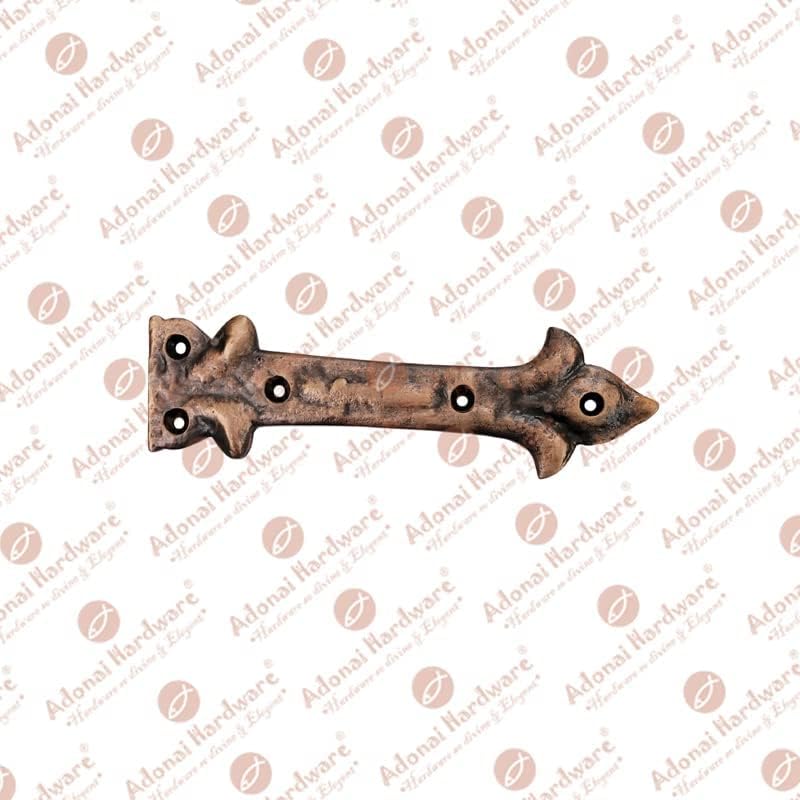 Image of Adonai Hardware inchAdonijah inch Antique Cast Iron Strap False or Faux or Dummy Hinge Front (6.5 inch x 4 Pack, Antique Copper) for Barn Doors, Gates, Cabinets, Wooden Box, Furniture, Chest, Trunks and Sheds