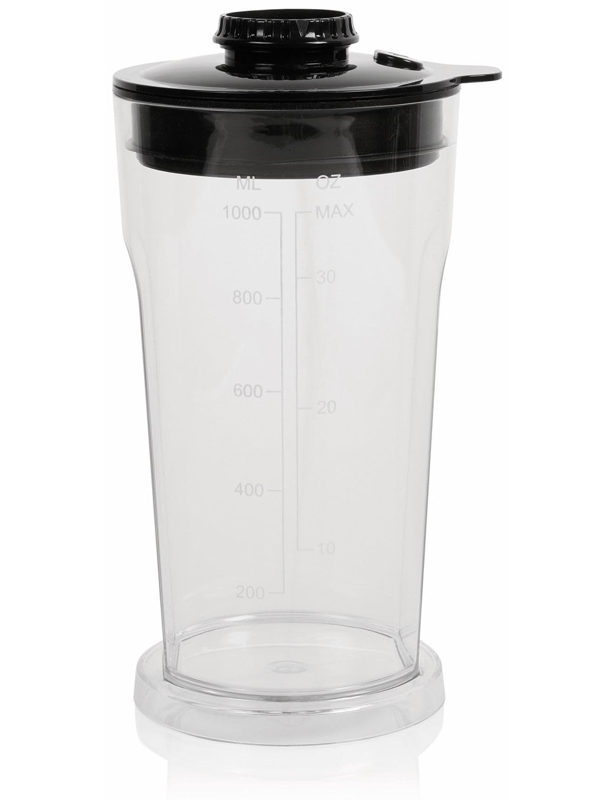 Princess Vakuum-Mixer – 6 Klingen, 1,5 L Mixbehälter, 1 L Trinkflasche, Stufenloser Drehregler, 800 Watt, Impulsfunktion BPA-Frei, 219600 weiß, schwarz