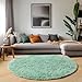 ONASAR Sage Green Round Area Rug 4ft, Fluffy Soft Bedroom Circle Rugs for Kids Girls Boys Teen Dorm Room, Cute Furry Plush Shaggy Carpet for Nursery Living Room Playroom Christmas Home Decor