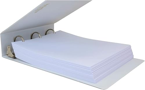 Vista 2 de Carpeta de 11 x 17, 8.5 x 11 pulgadas, vinilo de anillo en D de 2 pulgadas con bolsillos exteriores (blanco)