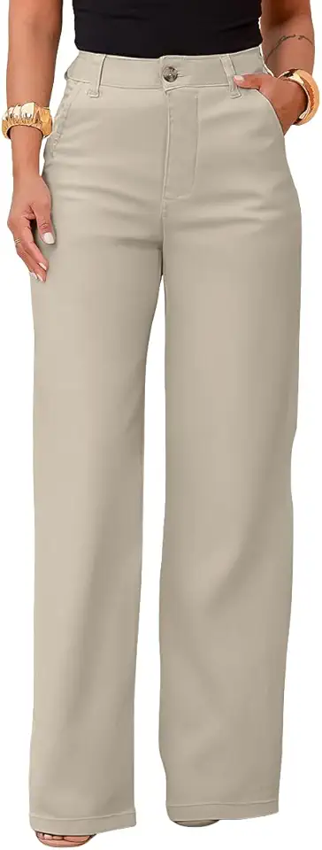 Calça Sarja Wide Leg Pantalona Alfaiataria Feminina com Lycra Cintura Alta Bolso Faca Elegante Confortável Premium