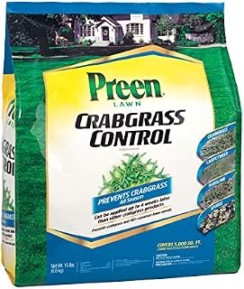 Preen 2464064 Lawn Crabgrass Control, 15 lb, Covers 5,000 sq. ft