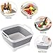 Yummy Sam Collapsible Dish Basin 9L(2.4Gallon) with Draining Plug Foldable Food Strainers Over The Sink Colander Fruits Drainer Basket Vegetable Space Saving Kitchen Storage Basket (Grey)