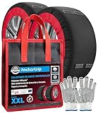 ❄️ Son la elección perfecta para quien busca prestaciones comparables a las cadenas metálicas. Están dotadas de micro-tacos antideslizamiento distribuidos estratégicamente en la banda de rodadura para un anclaje superior sobre nieve compacta y hielo, mejorando la frenada respecto a los calcetines textiles estándar. Permiten afrontar subidas empinadas y curvas de montaña con un control comparable al de las cadenas. Homologadas EN 16662-1 para España y Europa