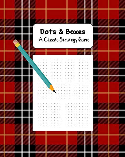 Dots & Boxes A Classic Strategy Game: Large and Small Playing Squares, Big Book Dot to Dot Grid, Game of Dots, Boxes, Dot and Line, Pigs in a Pen, Blank Pages, Red and Black Plaid image 3