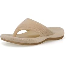 BCSTUDIO Womens Flip Flop Slippers with Arch Support Orthotic Insole Fuzzy Slides Thong Slippers for Women Indoor and Outdoor