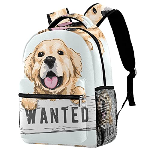 Sac à dos de voyage enfant avec porte-bouteille motif chien Wanted