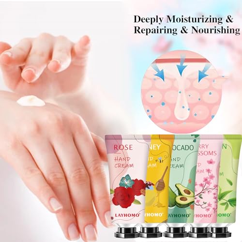 DBEAUTYM 10 Pack Hand Cream Gifts Set, Teacher Appreciation Gifts,Nurses Week Gifts Party Gifts,Natural Fragrance Travel Size Lotion Shea Butter Hand Cream for Dry Hands