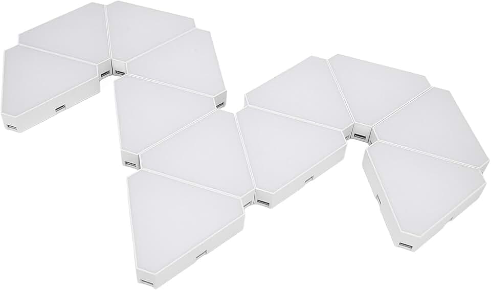 Luqeeg Kit de Painel de Luz de Parede LED RGB de 12 Conjuntos, Luz de Parede Remota de Aplicativo de Controle de Voz, Painel de de Sincronização de Música de 16 Milhões de Cores, Ideal para
