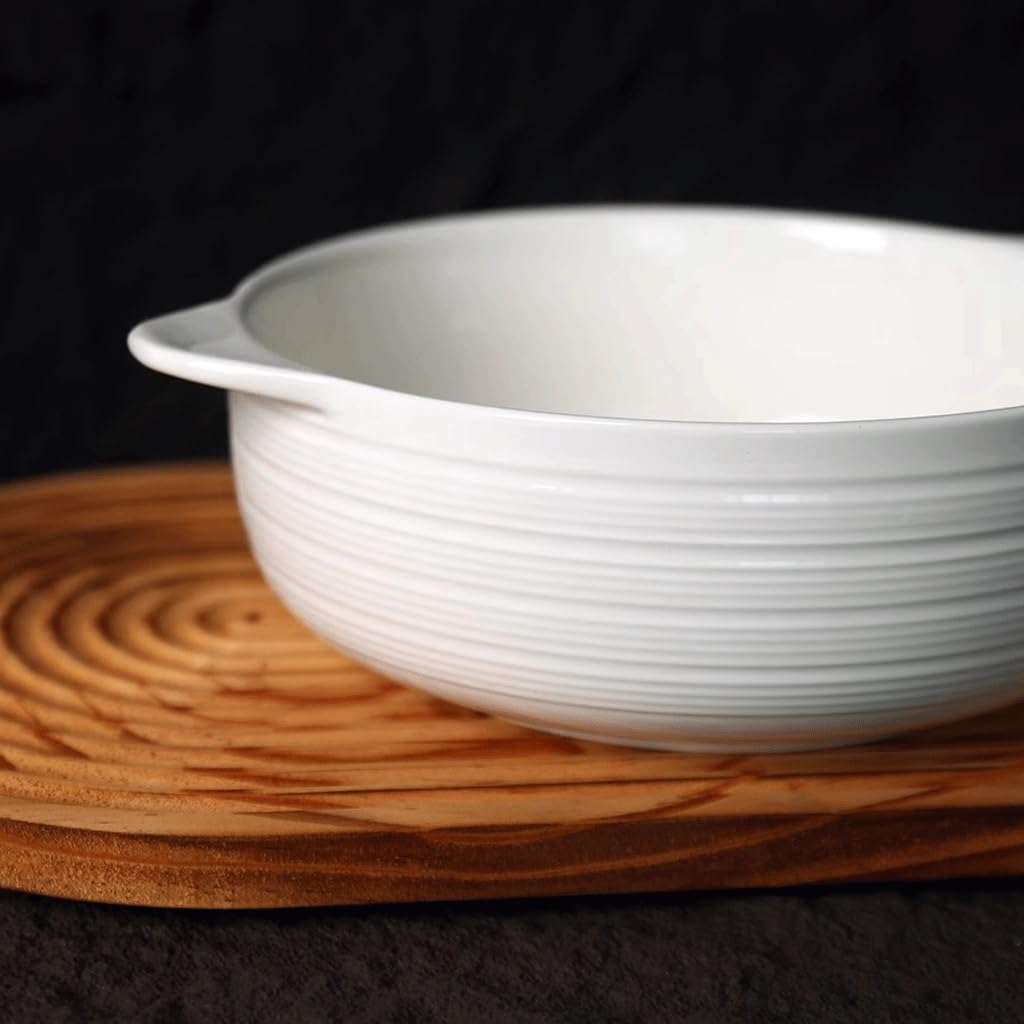 Miski do zupy ceramiczne podwójne ucho miska na zupę miska na makaron gospodarstwo domowe duża pojemność miska do zupy miska do pieczenia biała prosta duża miska miski obiadowe