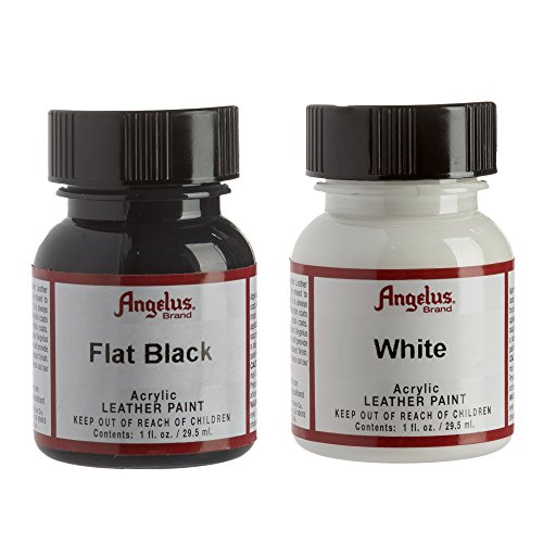 Angelus - Pintura de cuero acrílica plana negra y pintura de cuero acrílica blanca