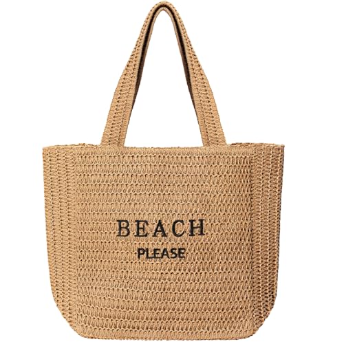 Tavaleu Straw Beach Bags for Women Large Beach Bag Summer Woven Tote Bag Travel Shoulder Handbags for Holiday