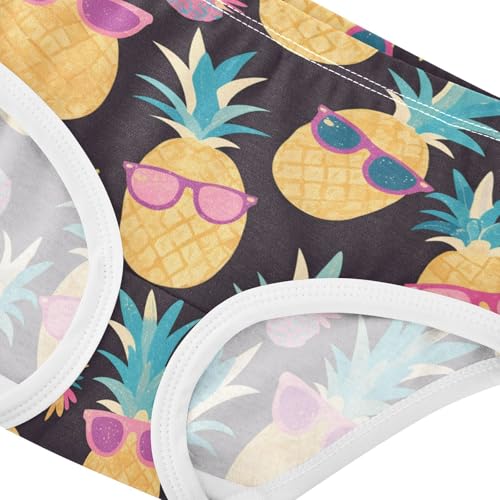 Wusikd Pineapple Sunglasses Girls' Underwear Cotton Colorful Girls Briefs Soft Toddler Underwear 2T4