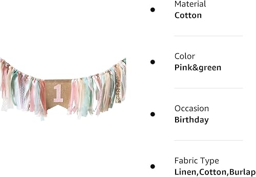 Miniatura 6 de Decoración de cumpleaños para bebé, banderola de 1er cumpleaños para silla alta, decoración de falda de tutú para fiestas de cumpleaños, rosado,