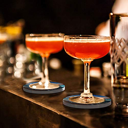 Ocean Beach Drink Coasters Absorbent Natural Ceramic Stone Bar Coasters Set Of 4 - Cup Mat With Cork Backing, Housewarming Gifts For Home Kitchen Decorations Tropical Sunset Beach Ocean Wave Sea Water #TOP5
