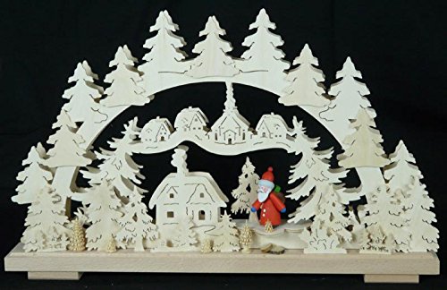 Voûte lumineuse de Noël en bois Rudolphs Schatzkiste 50x31cm
