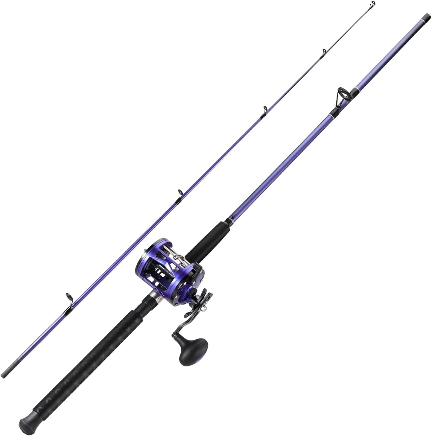 Sougayilang Trolling Fishing Rod Reel Combo - Heavy Duty Inshore/Catfish Rod with 4000 Size Reel, 2-Piece Saltwater Combo for Big Game Fish- 7'0"