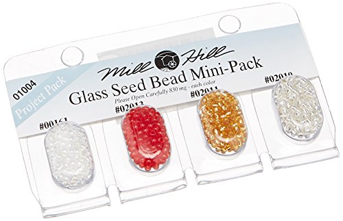 Mill Hill Glass Seed Beads Mini Packs 830mg 4/Pkg-00161, 02013, 02011, 02010