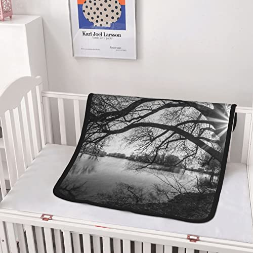 Couverture flanelle double face Old Tree plaid de lit premium