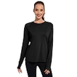 QBK Women's Neon T Shirt Long Sleeve T-Shirt Sun Protection UPF 50+ for Hiking Fishing Workout Rash Guard and Athletic Sports
