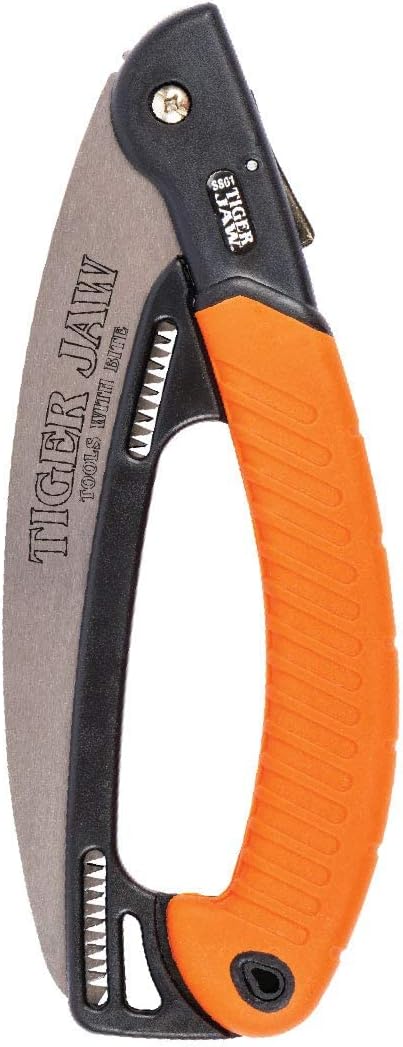 Professional Folding Safety Saw SS01 With Handle Guard Protects Hands From Curved Thicker 9.25 in/235 mm Triple tooth Blade Dual Directional Cutting with Safety Lock Blade Button