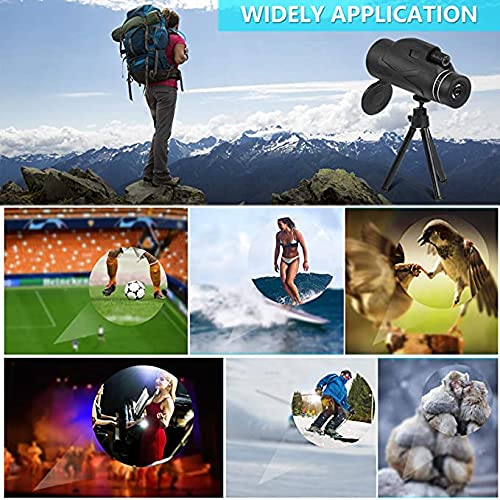 Qianglin Monokular Teleskop, HD 80x100 fernrohr Hochleistungs-Prismenteleskop, Handystativ Halterung, Vogelbeobachtung… – Bild 4