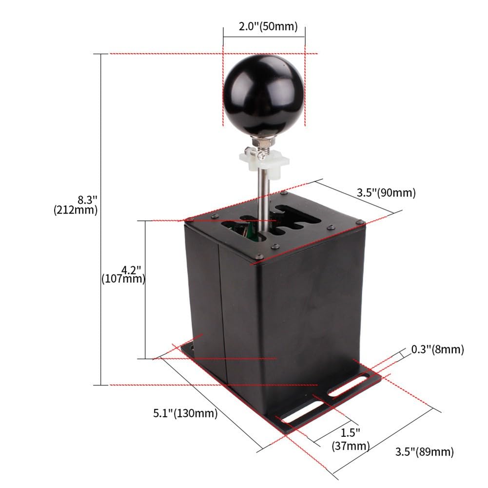 H-Muster Schalthebel für Logitech G29 G27 G25 & Thrustmaster T300 T500 6+R/7+R Speed Sim Racing Stick Aluminiumlegierung PC USB Gaming Zubehör 7 Geschwindigkeiten + R-HB039