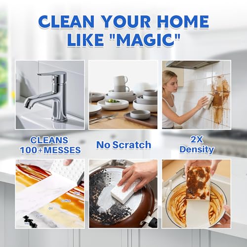 Image of Glass Cooktop Cleaner Sponge, 10 Pack GRS Certified Stove Top Cleaner 2X Density Magic Melamine Sponge Eraser, Extra Durable & Long Lasting, for Kitchen Glass Marble Ceramics Top Daily Cleaning