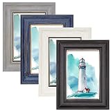 Annecy 4x6 Picture Frame (4 Pack, Assorted Colors) - Rustic 4x6 Photo Frames with High-Definition Re