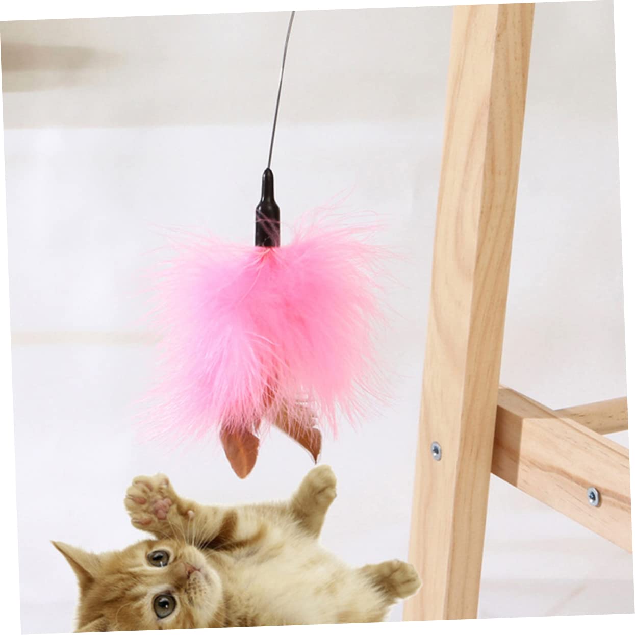 Toyvian 2pièces Jouet Interactif à Plumes pour Chat pour Chat Intérieur Stimule Instinct De Chasse du