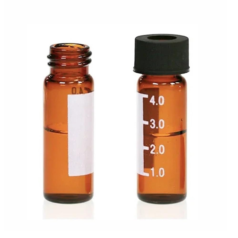 Laborausstattung und -bedarf 100 Stück braune Fläschchen 4 ml mit schwarzer, oben offener Kappe for Experimente