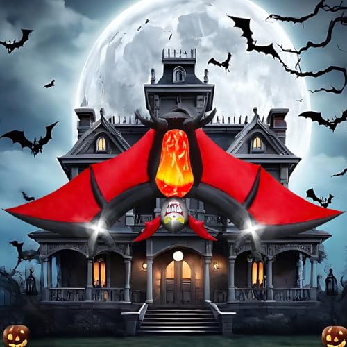 Kalolary 11 FT Halloween Aufblasbare Dekoration Hängende Fledermaus, Halloween Dekorationen Aufblasbare Gartendekoration mit eingebautem… – Ansicht 6
