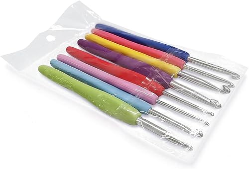 Miniatura 3 de 8 ganchos de ganchillo de 0.098-0.236 in, asas de color, cabeza de aluminio para principiantes y amantes experimentados del ganchillo, para guantes