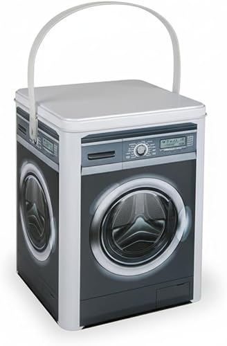 Decorative Tin Laundry Storage Container - 15x15x21 cm Washing Machine