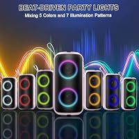 Hupoaf Bluetooth Lautsprecher mit Licht, Neues Musikbox Tragbarer Bluetooth Box mit 52mm Durchmesser Dual Lautsprecher, Tiefer Bass, IPX7 Wasserdicht Outdoor Speaker für Reisen/Party/Strand【2026】 – Ansicht 5