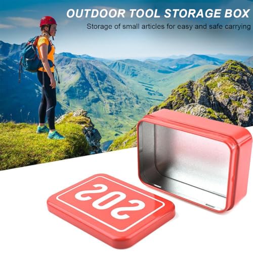 BLPRKOT 2 Stück Multifunktionale SOS Überlebensbox Metall Notfalldose für Camping Wandern und Reisen zur Aufbewahrung von Medizin und Überlebensausrüstung