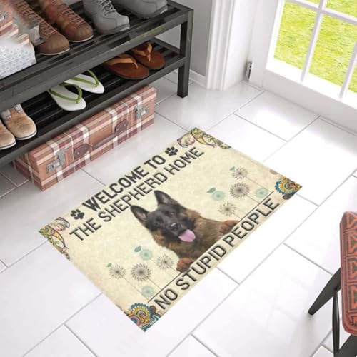 Felpudo Entrada casa Bienvenido al hogar Shepherd. No se admiten Personas estúpidas.