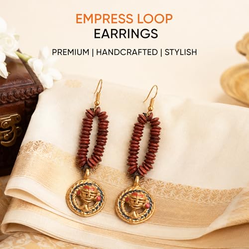 Image of Handcrafted Tribal & Dhokra Art Earrings Collection for Women - Royal Boho Statement Designs in Brass, Wooden, Beaded & Geometric Styles