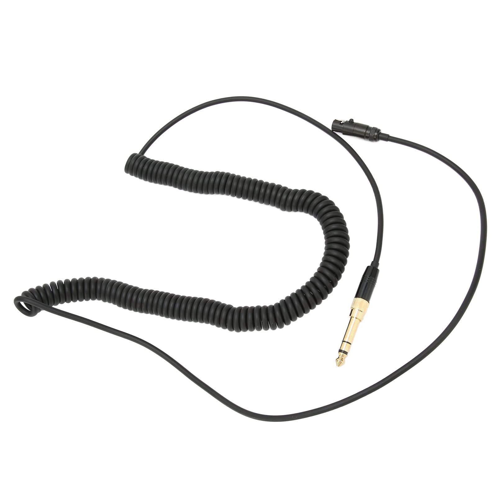 VBESTLIFE 2 Uds., Cable de Audio de Resorte Negro para Auriculares, Línea Auxiliar de Bobinado de Repuesto para AKG Q701 K712 K702 K271S K240S K240MK K181 K141, para Pioneer HDJ 2000