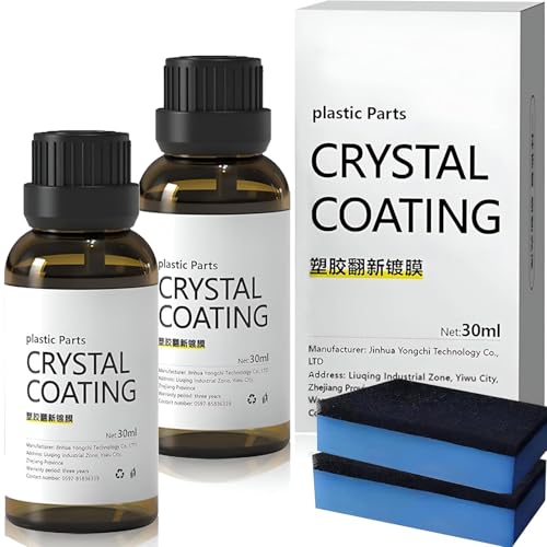 Image of KROYWEN Crystal Coating for Car and Bike Plastic Parts | 30ml PVC Restorer and Revitalizing Coating Agent | Maintenance Dashboard Plastic Cleaner Polish Shining | Pack of 2