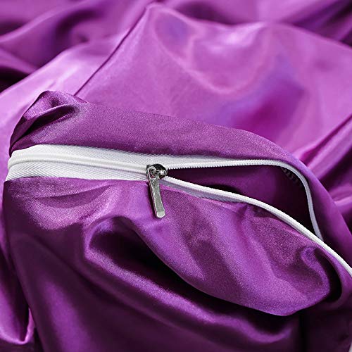 Parure de lit 230x260 satin violet pour transformer votre chambre en cocon