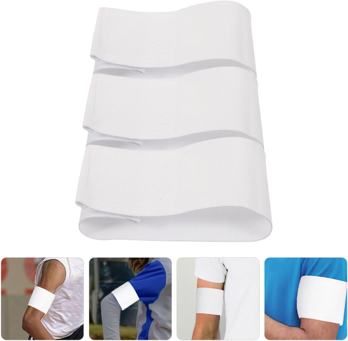 3pcs Multi-Function Captain Arm Bands for Soccer Blank DIY Armbands Elastic Portable Football Wristband