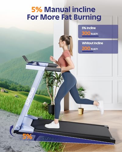 Image of Superun Treadmills for Home, 4-in-1 Foldable Treadmill with Incline, 300 LBS Capacity Running Treadmills for Home Small Spaces with Handles, 3.0 HP Folding Treadmill with Smart APP