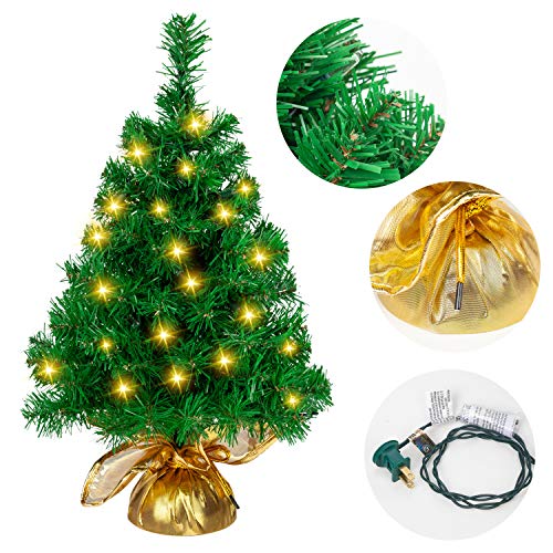 Joiedomi 22” Prelit Tabletop Christmas Tree with 100 Branch Tips and 50 Warm
