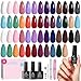 Beetles 25 Colors Gel Polish Set - Urban Rhythm Collection,Pink Red Blue Green Spring Gel Nail Polish Set with 3Pcs Base Top Coat Nail Art UV LED Soak Off DIY Salon Manicure